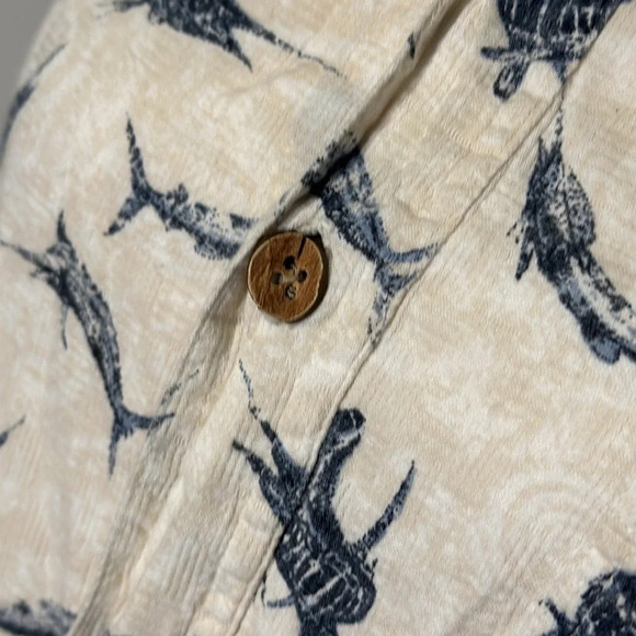 mens swordfish print Boca Classics button up short sleeve shirt size xl - Picture 3 of 5